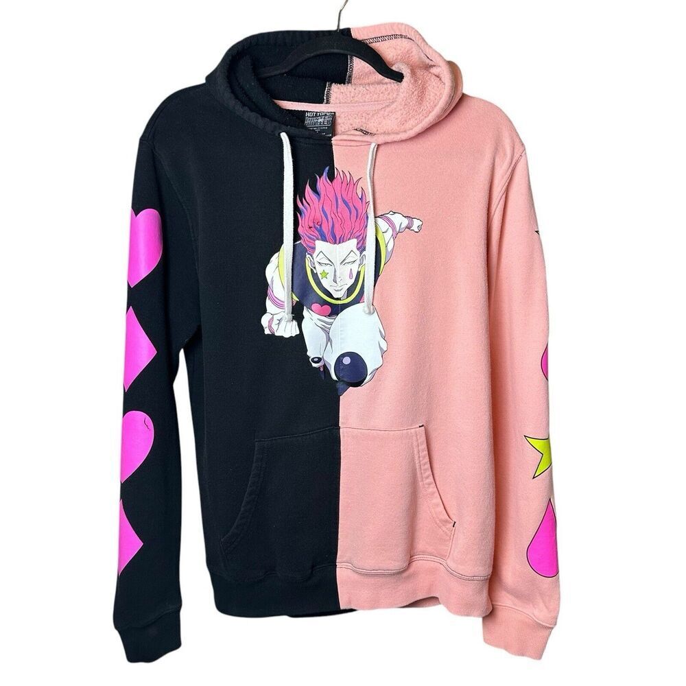 Hunter X Hot Topic Hisoka‎ Colorblock Hoodie Small | Pink Black Bungee Gum Anime